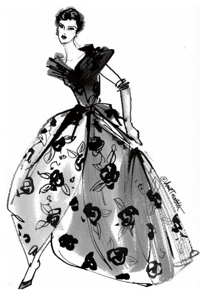 "Fifties Fashion II" Digital Paper Print by Anne Tavoletti, 27"x42"