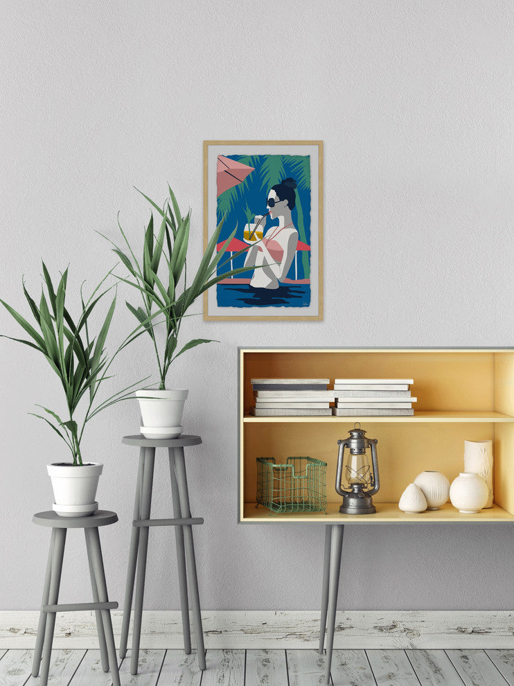 "Enjoy the Cocktails" Framed Painting Print, 16"x24"