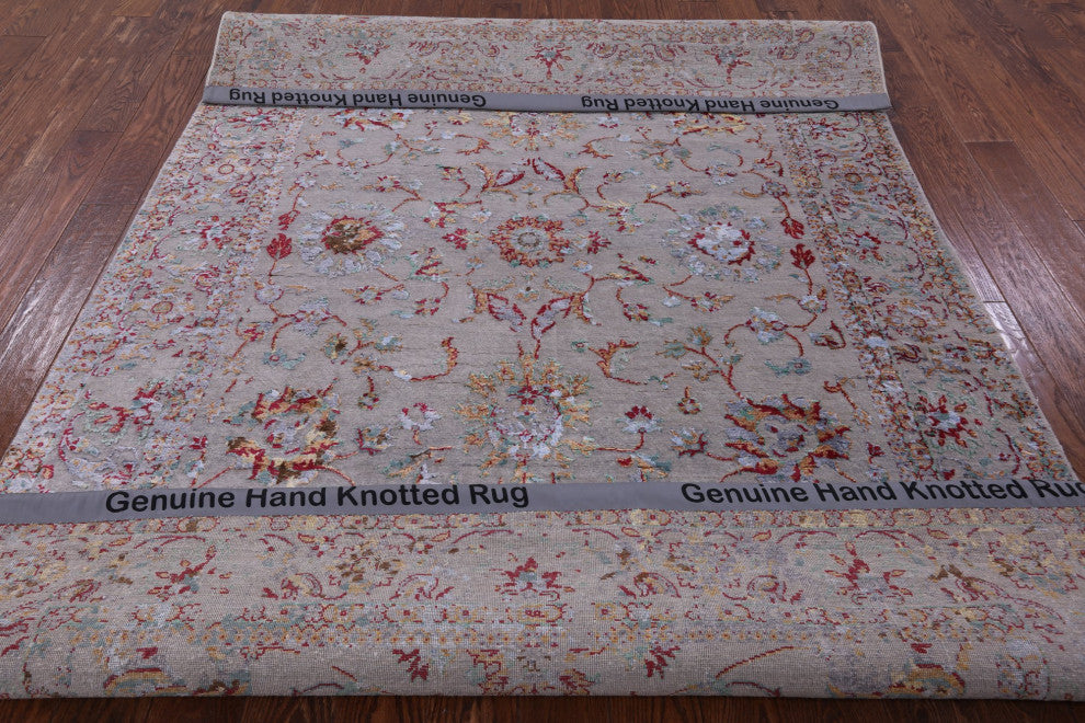 Persian Wool and Silk Handmade Rug 6' 1" X 9' 1" Q7112