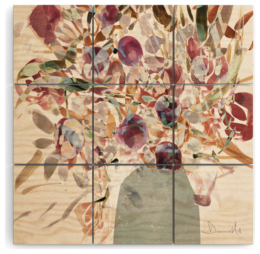 Dan Hobday Art Blooms 1 Wood Wall Mural