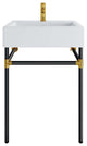 Sink Vanity, Wall Mount, White Black, Ceramic, Stainless, Modern, Bathroom