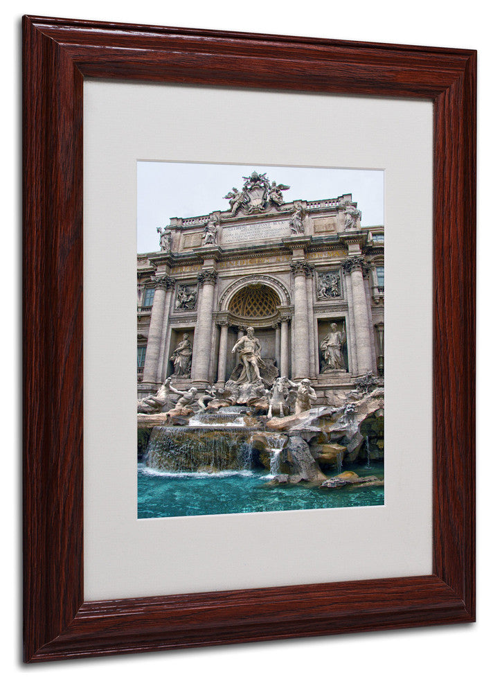'Trevi Fountain' Matted Framed Canvas Art by CATeyes