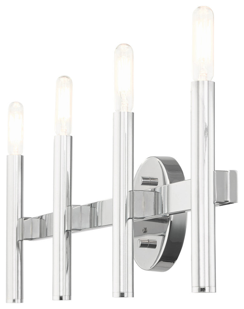 Polished Chrome Mid Century Modern Urban Scandinavian Minimal Vanit