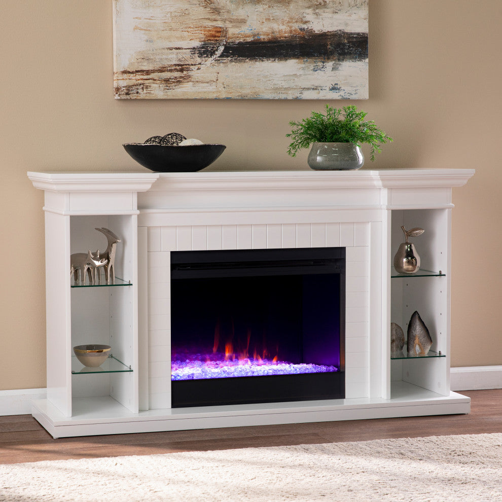 Harwich Color Changing Fireplace With Bookcase