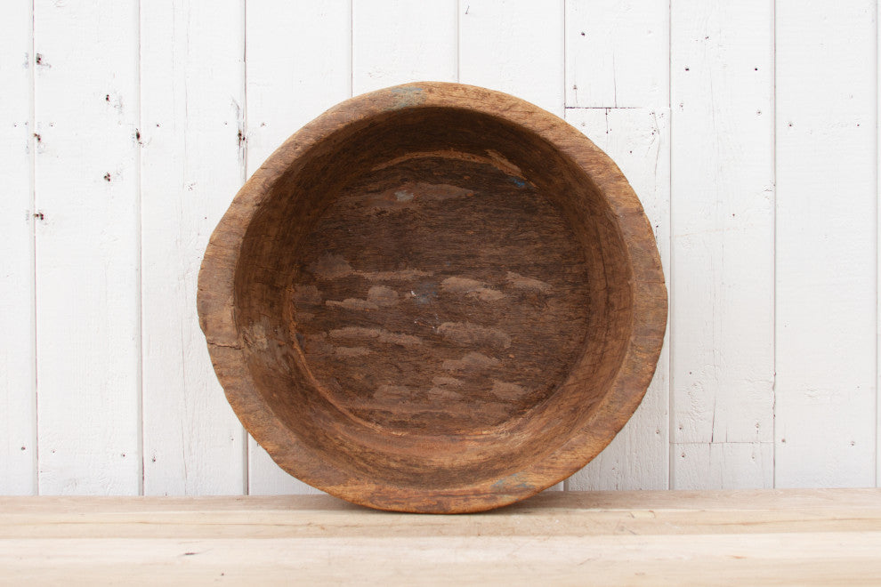 Large 19th Century Wood Dough Bowl