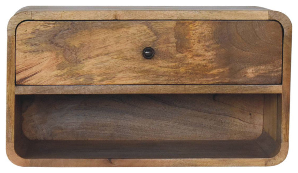 Large Floating Curve Open Slot Bedside