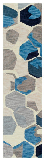 Surya Rivera RVR-1007 8'x10' Rug, Navy/Gray/Butter/Ink/Sky Blue/Dark Blue/Khaki