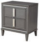 Dark Grey Contemporary 2 Drawer Nightstand