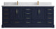 Fenway 84 Double Sink Bath Vanity in Navy Blue 1.5" Empira Quartz