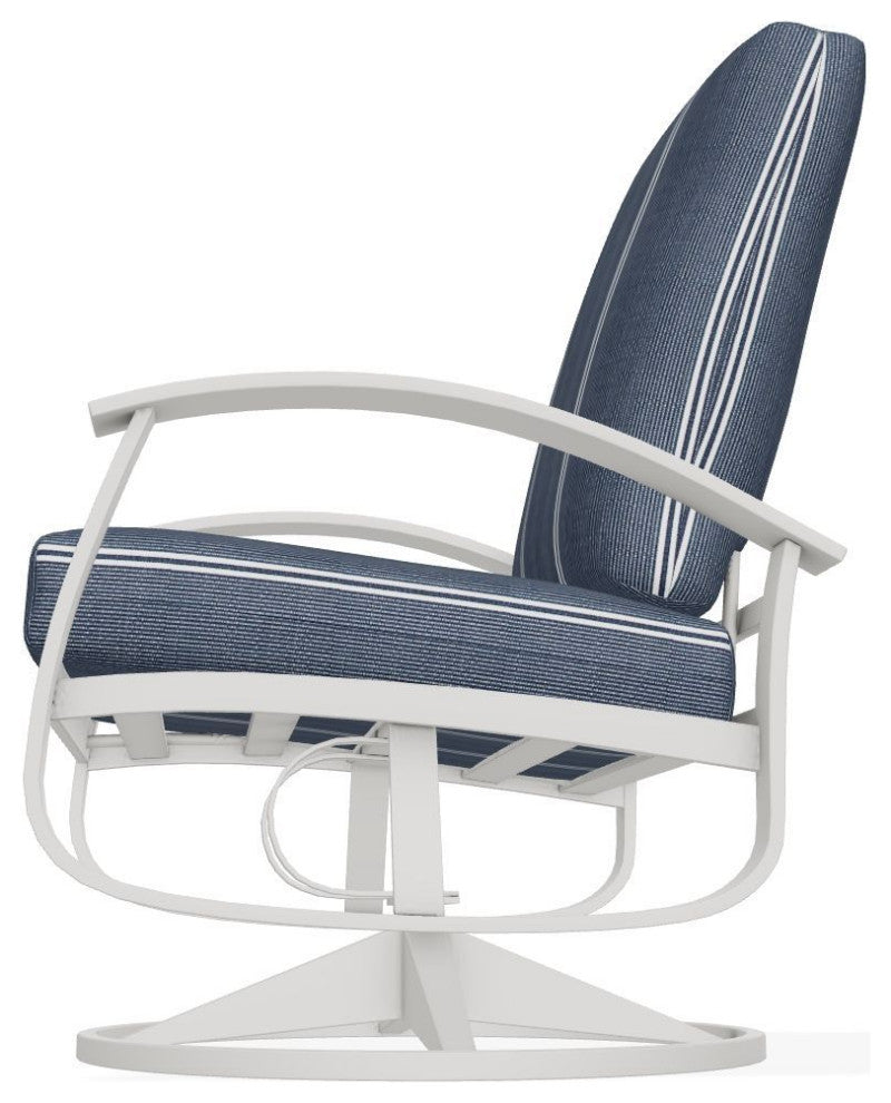 Belle Isle Cushion Outdoor Swivel Rocker, Equal Ink/Snow