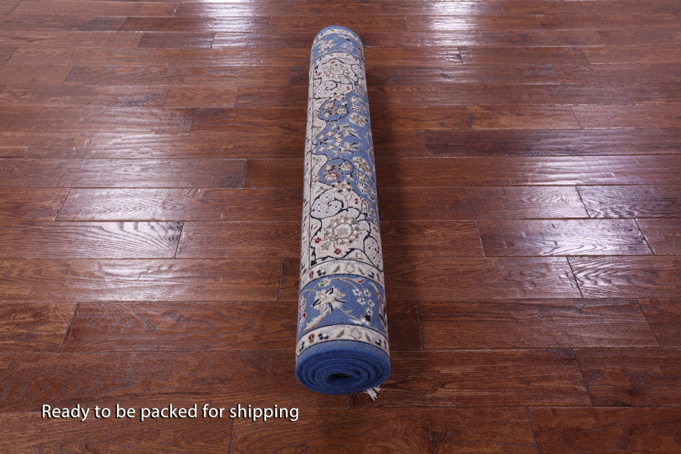 4' 0" X 6' 1" Persian Nain Wool & Silk Hand-Knotted Rug - Q13149