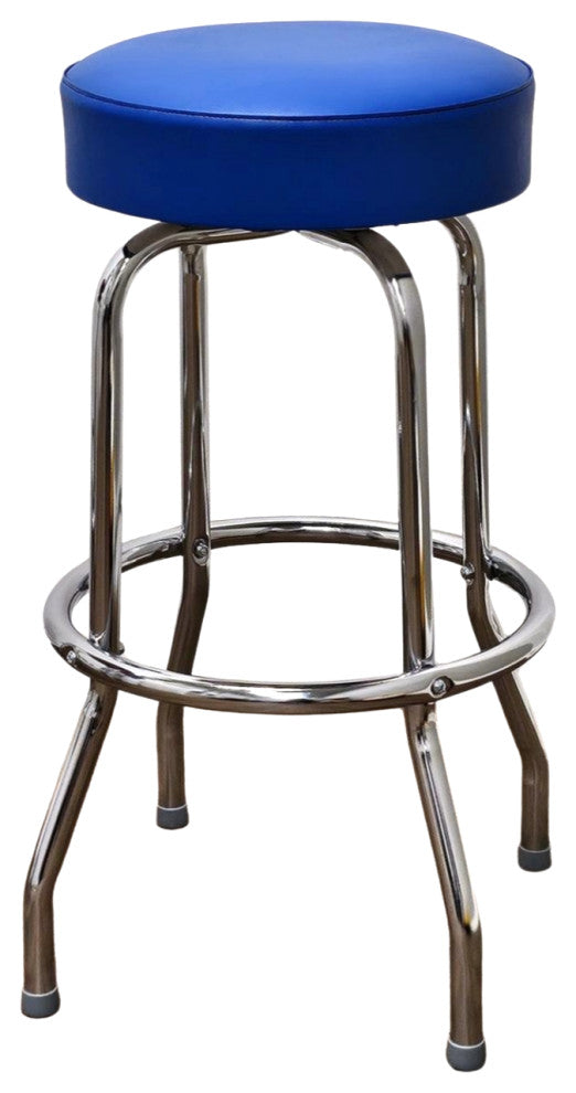Retro Home Single Ring 30" Swivel Bar Stool, Blue