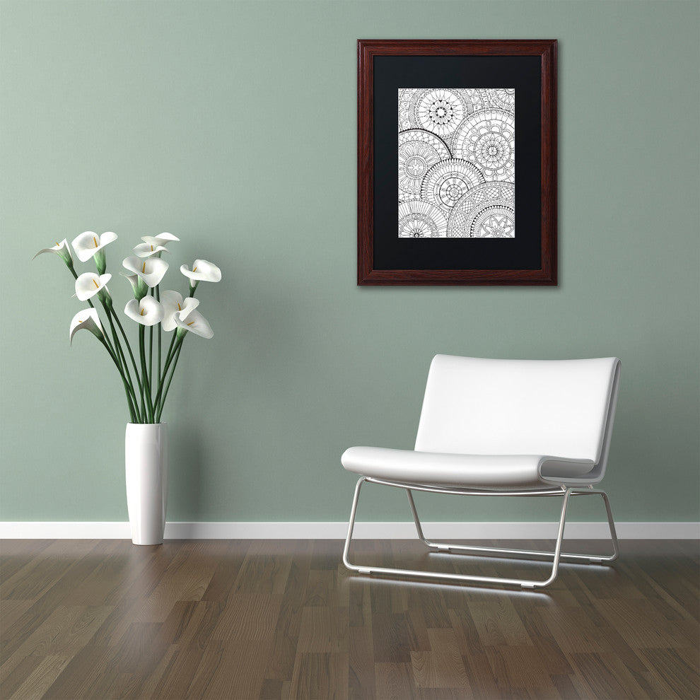 Hello Angel ''Page of Mandalas'' Art, Wood Frame, Black Mat, 20x16