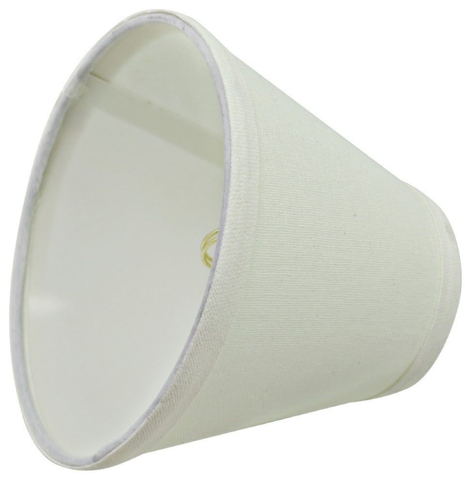 32045-5 Hardback Empire Chandelier Clip On Lamp Shade Vanilla Linen 3"x6"x5"