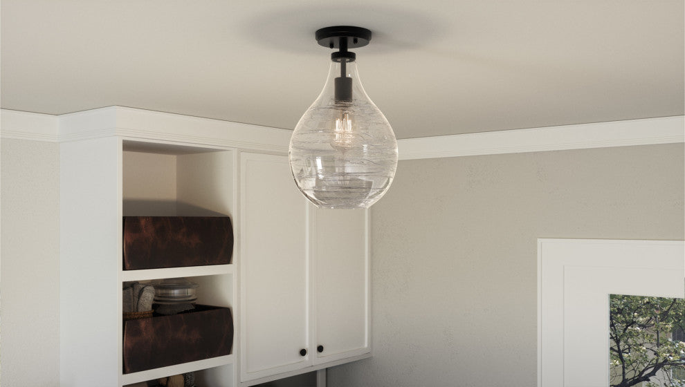 Quoizel QSF4019 Genie 9"W Semi-Flush Ceiling Fixture - Old Bronze