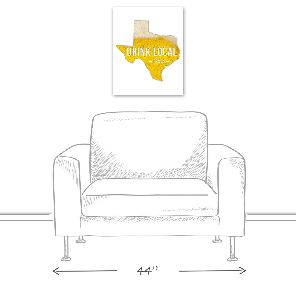 Texas Drink Local Beer Wall Art, Canvas