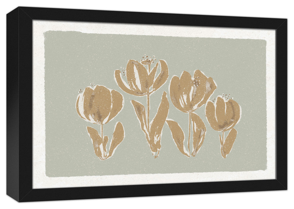 Soft Toned Tulips 12x18 Black Framed Canvas