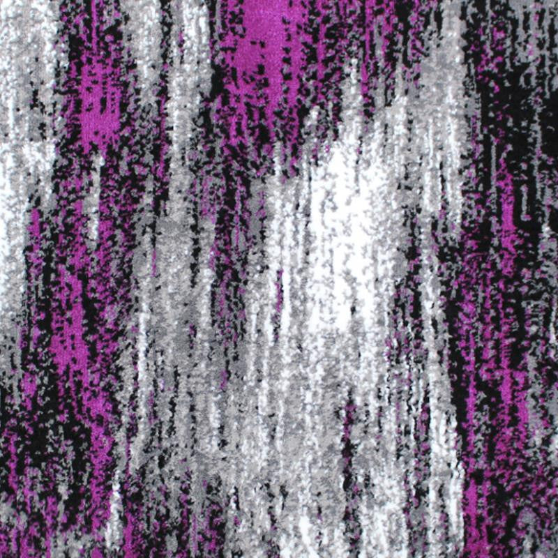 Rylan Collection Abstract Pattern Area Rug-Purple - 2' x 3'