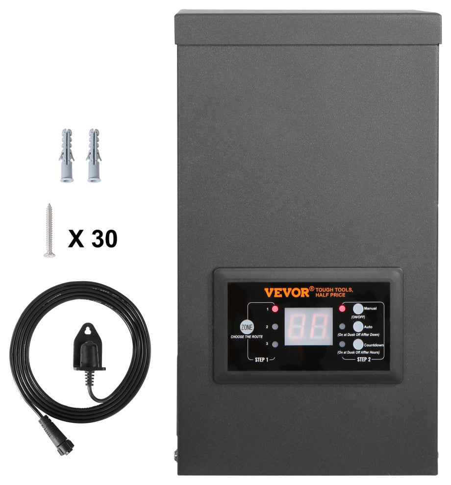 VEVOR 200W Low Voltage Landscape Transformer with Timer and Photocell Sensor