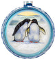Hand Painted Glass Scenic Ornament, Penguins, C Ball