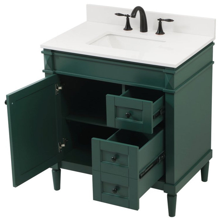 Home Living 21" Transitional Green-Light Bathroom Vanity