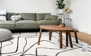 Monotone Moroccan White -1 Power-Loom Area Rug 5' x 7'6"