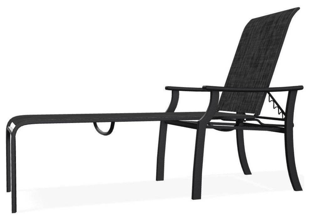 St. Catherine Sling 4-Position Outdoor Chaise Lounge, Augustine Shadow/Black
