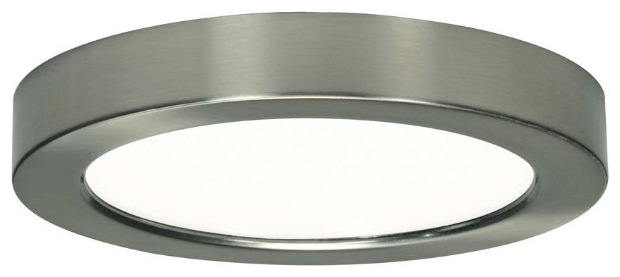 13.5W 7-In Flush Mount Led Fixture 2700K Round Shape Brushed Nickel Finish 120V
