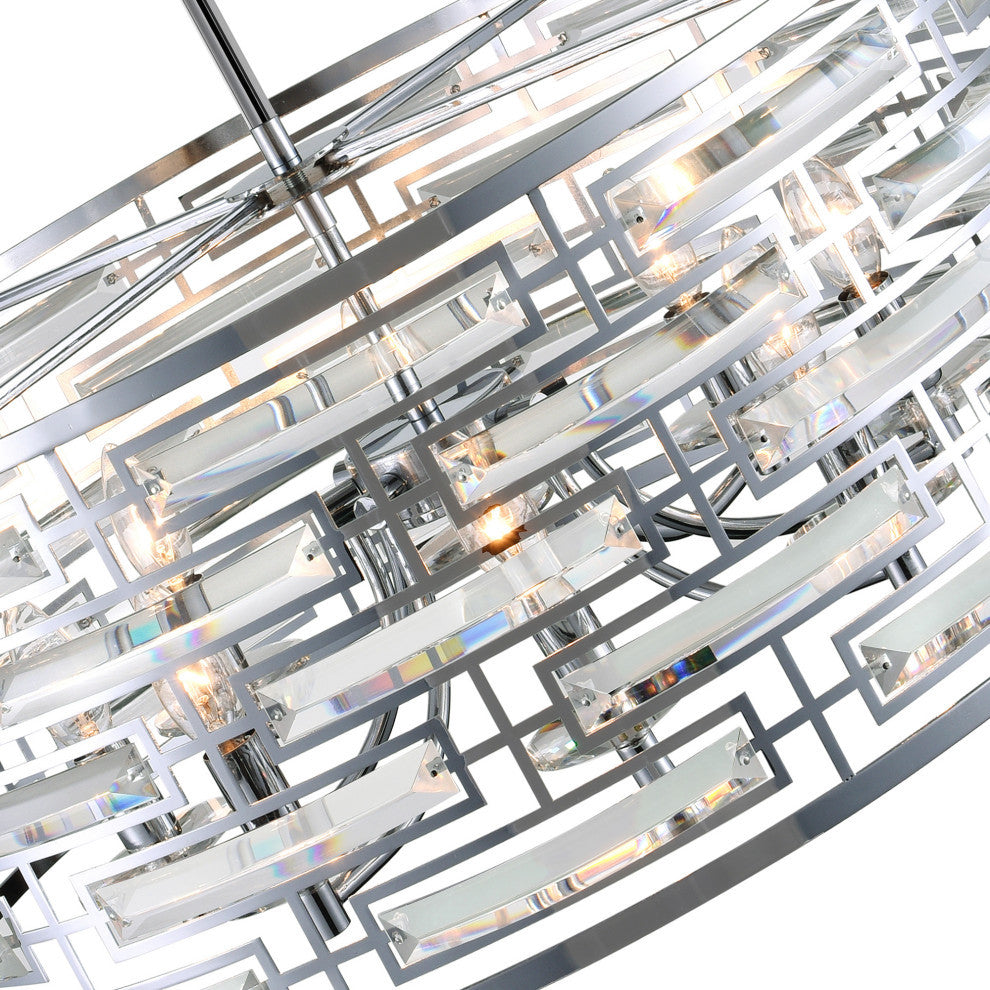 Petia 6 Light Drum Shade Chandelier With Chrome Finish