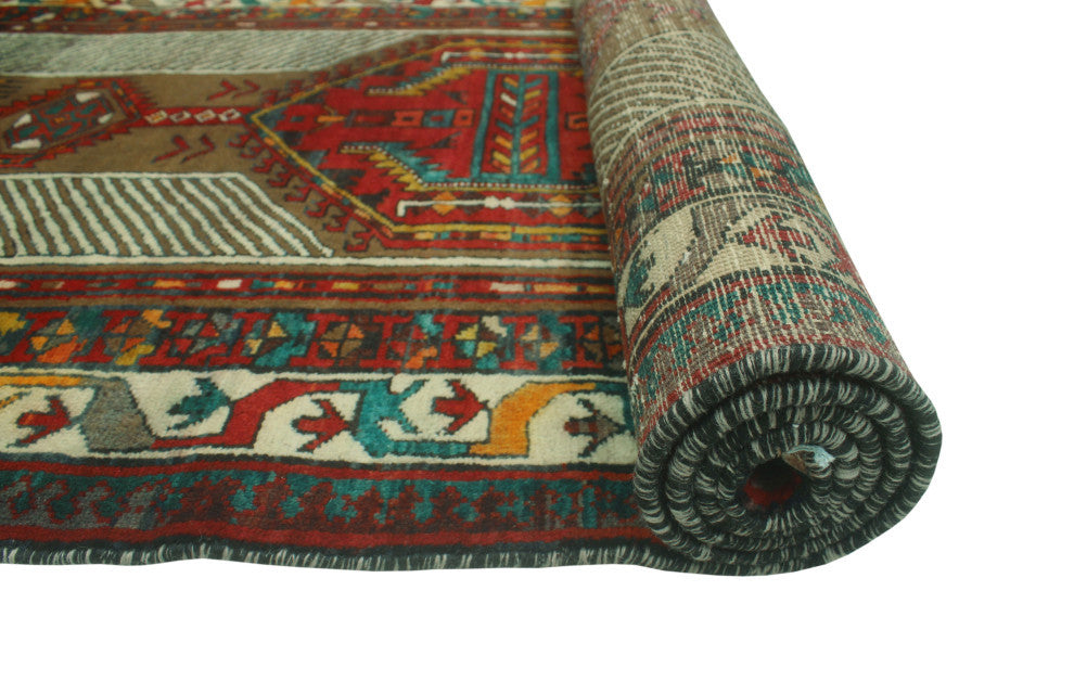 Fine Vintage Distressed Artemia Rust/Ivory Runner, 3'1x8'1