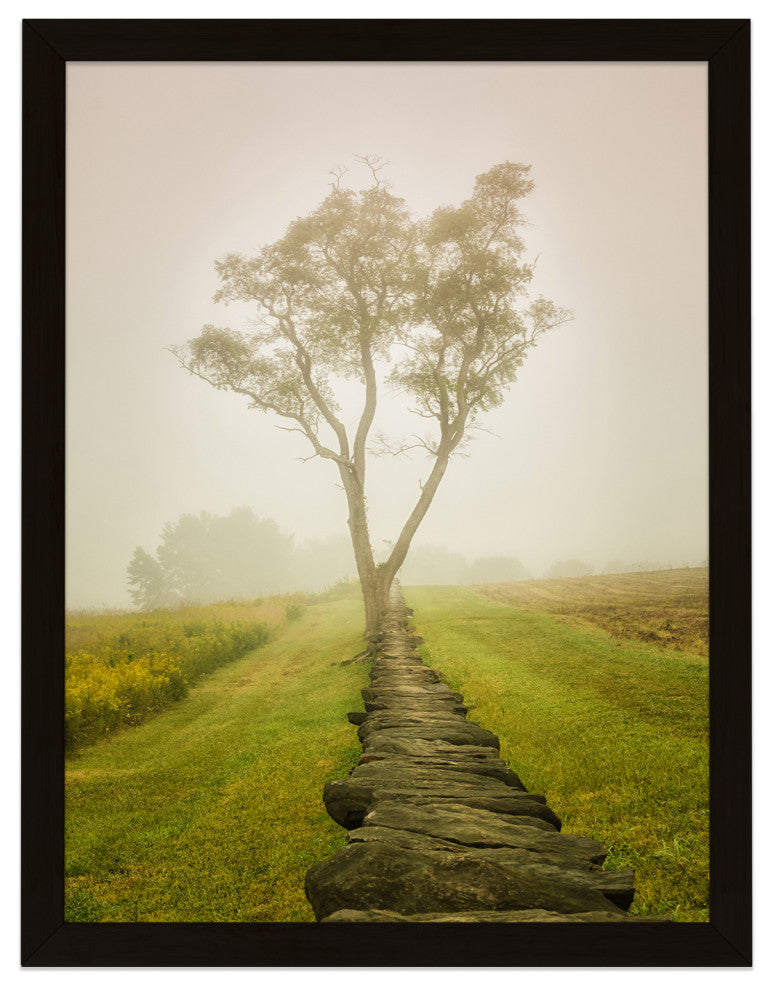 Calming Morning Rural Landscape Framed Photo Paper Wall Art Prints, Black, 8" X 10"