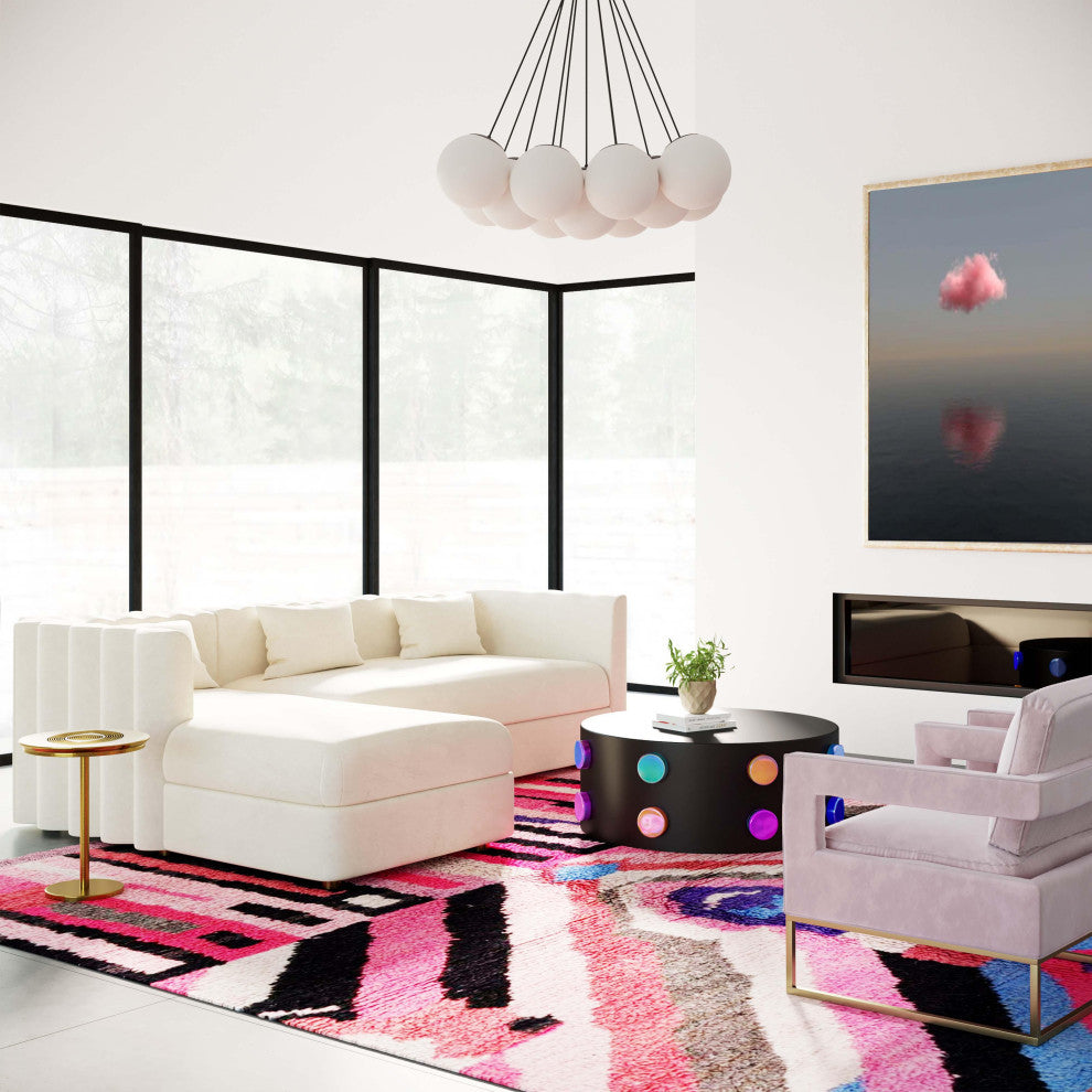 Callie Velvet Sectional, Cream, Laf