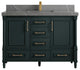 Aberdeen 48 Single Sink Bath Vanity in Dark Forest Green 2" Piatra Gray