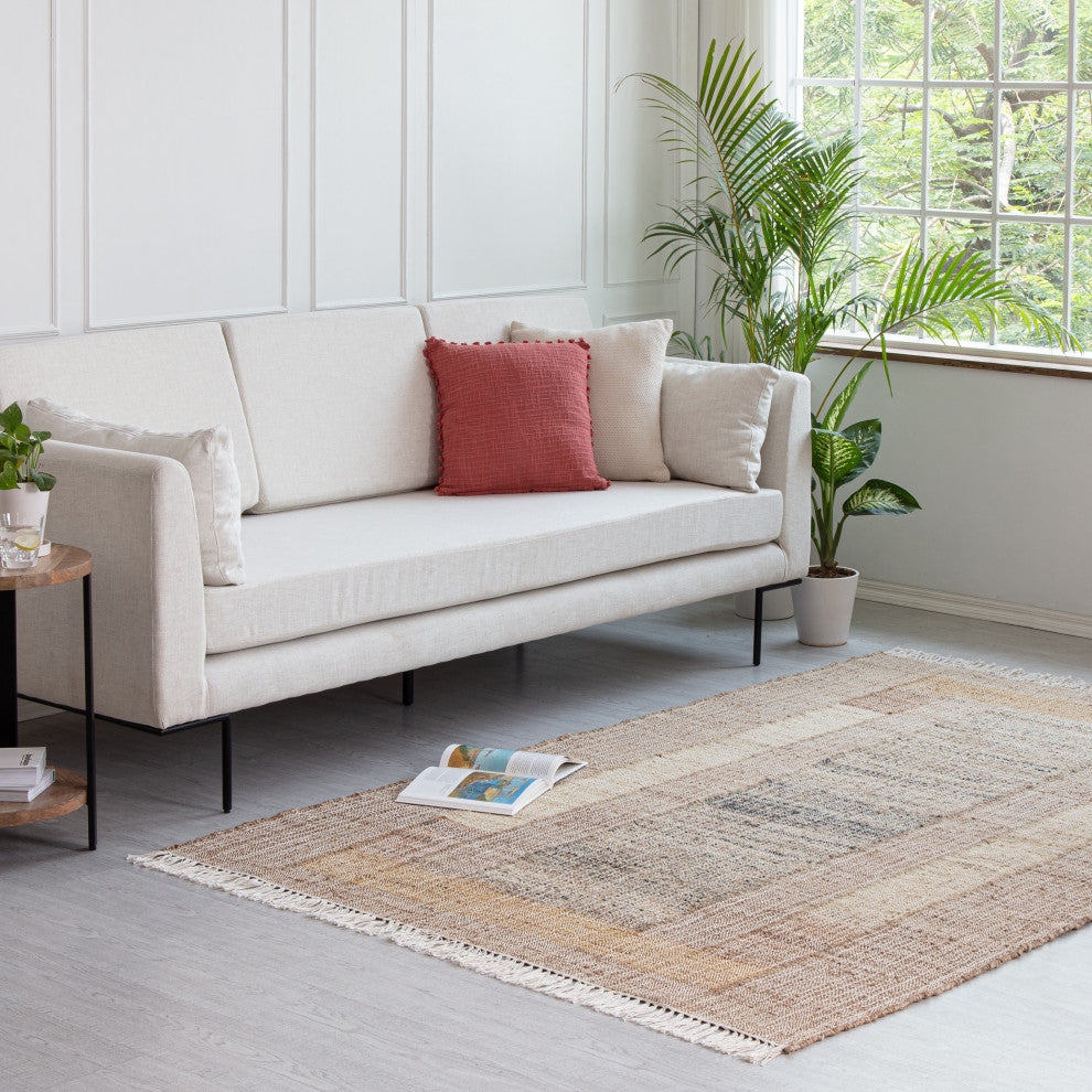 5' x 8' Tillamook Natural and Multicolor Geo Flatweave Area Rug