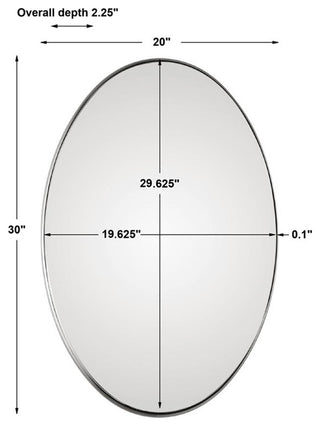 Uttermost Pursley Glass Steel and MDF Decorative Mirror in Brushed Nickel