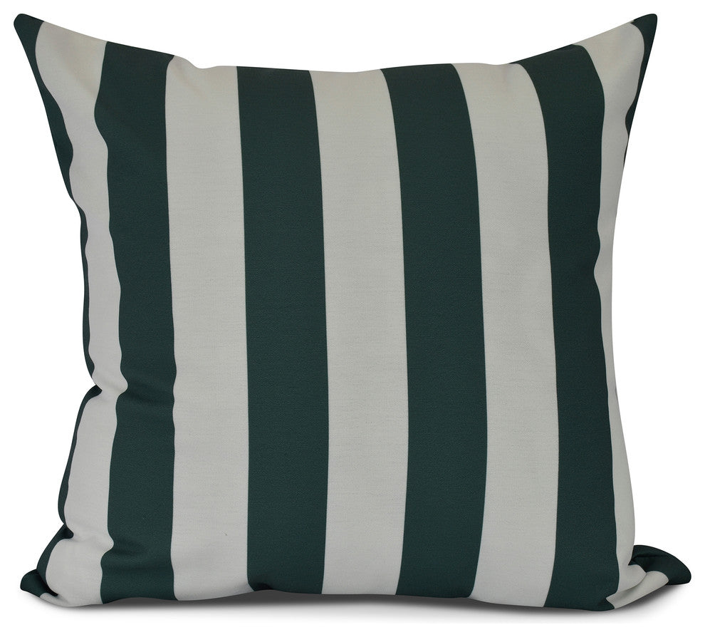 Rugby Stripe, Stripe Print Pillow, Green, 26" x 26"