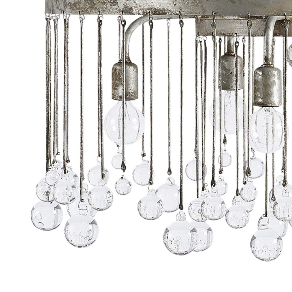 6-Light Vintage Luxe Glass Crystal Chandelier