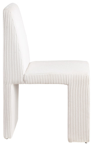 Benson Upholstered Dining Chair, Cream, Microsuede Corduroy