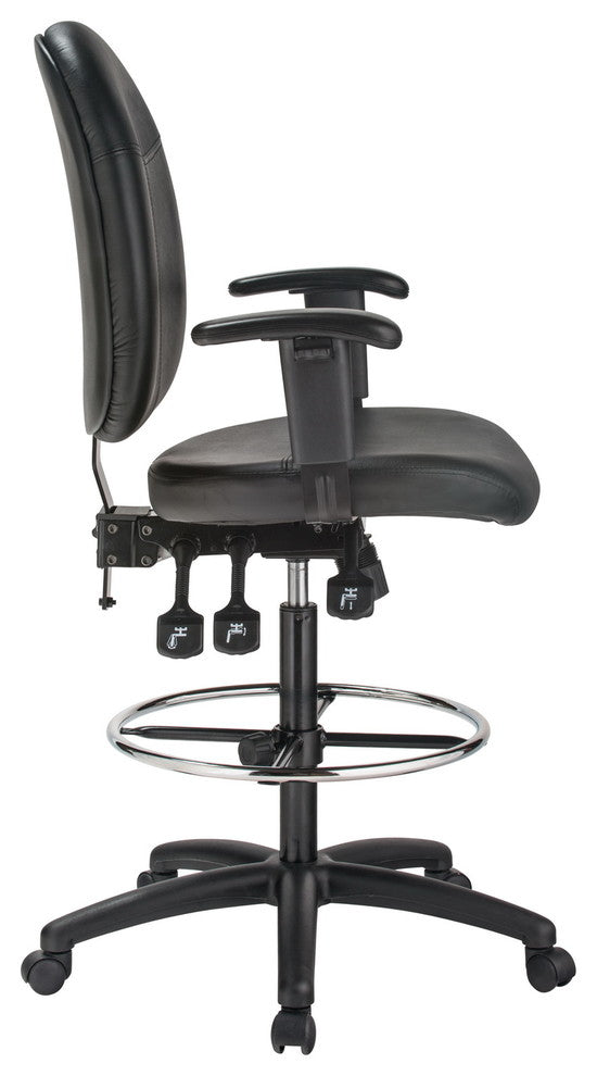 Extra Tall Ergonomic Leather Drafting Chair