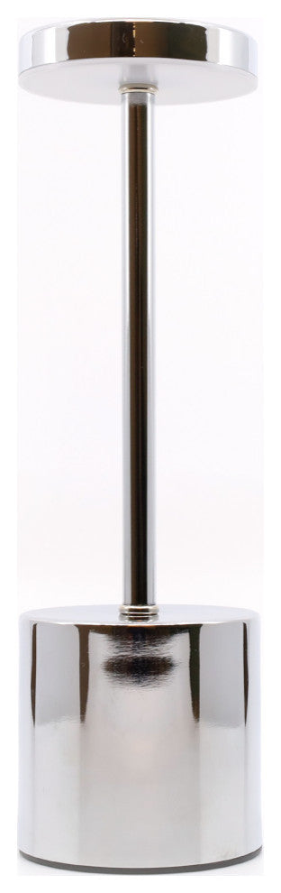 Shade Crest 3 Temperature Dimmable LED Touch Rechargeable Chrome Table Lamp