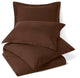 100% Microfiber Solid 3PC Duvet Cover Set, Chocolate, Full/Queen