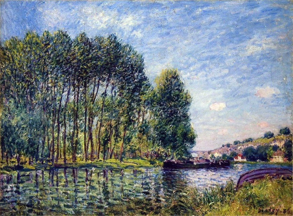 Alfred Sisley Spring on the Loing River, Gallery Wrapped Canvas Print, 21"x28"