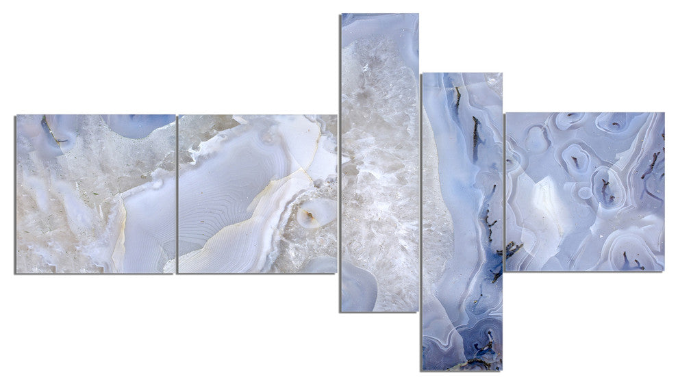 Agate Stone Background, Abstract Canvas Wall Art Print, 60"x32", 5 panels
