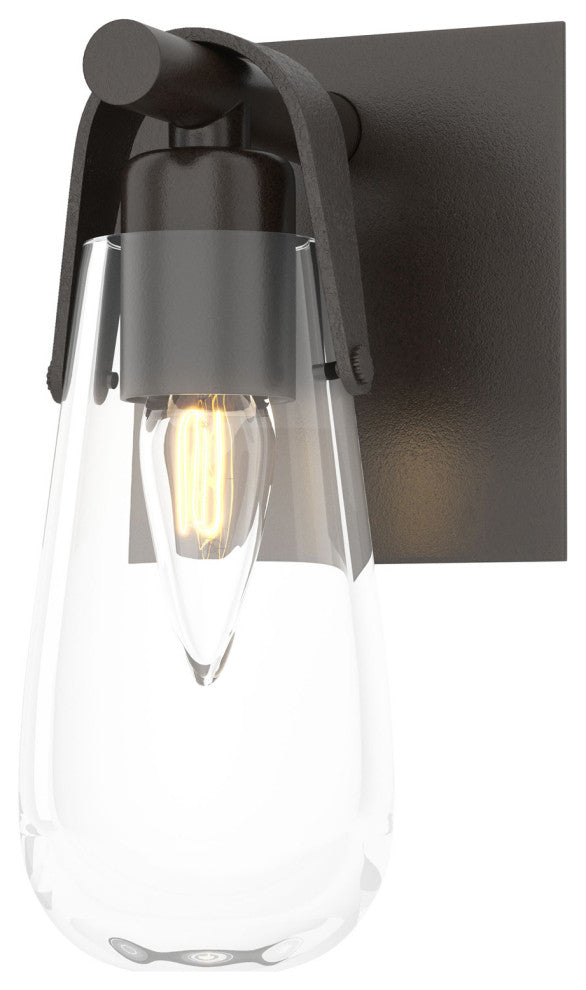 Eos 1-Light Bath Sconce, Oil Rubbed Bronze, Clear Glass
