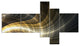 Yellow Fractal Light Art, Abstract Canvas art print, 60"x32", 5 panels