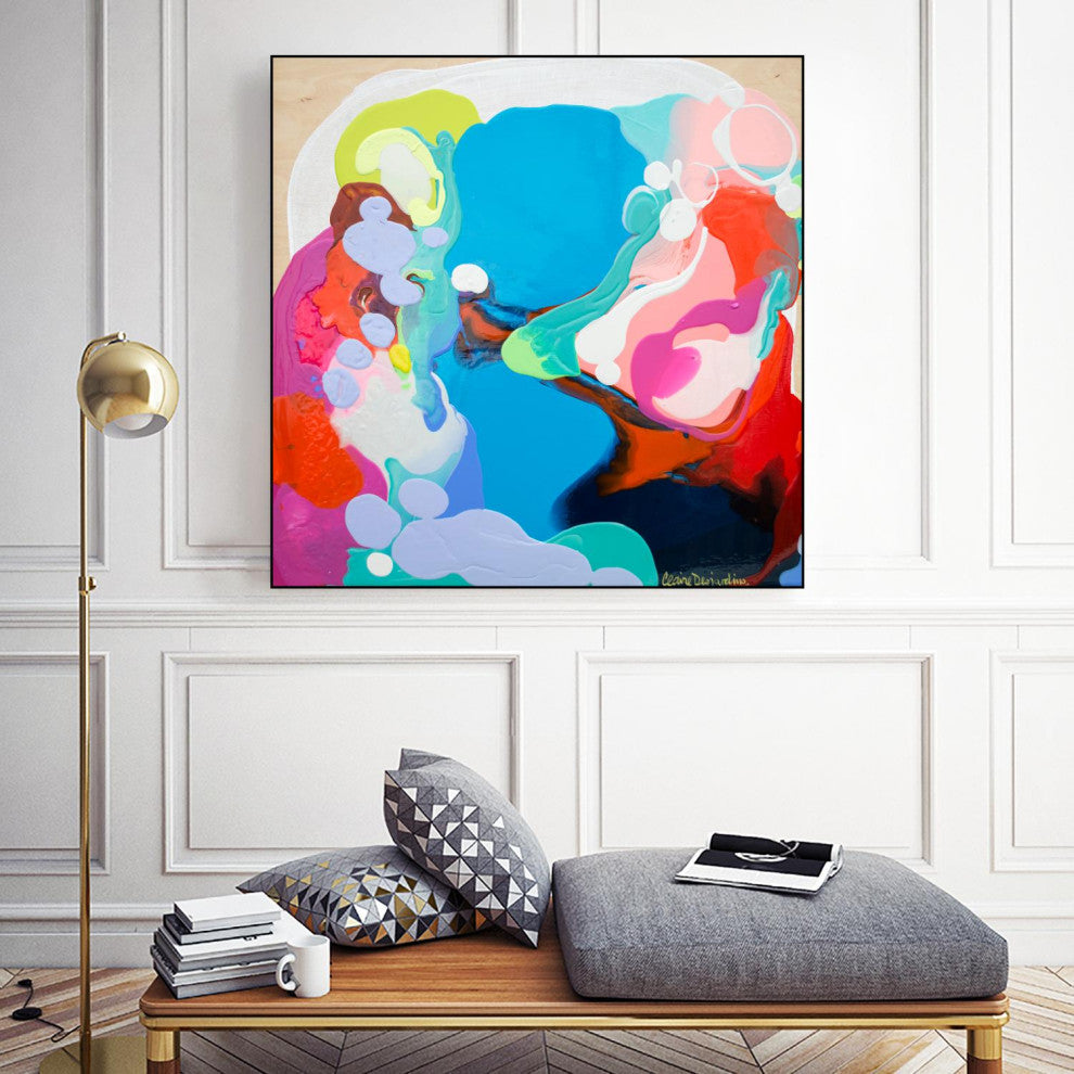 "Traveling back in Time" Framed Canvas by Giant Art 30"x30"
