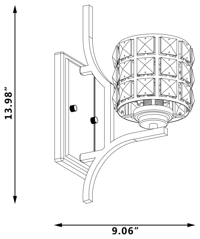 1- Light Weathered Black Armed Sconce