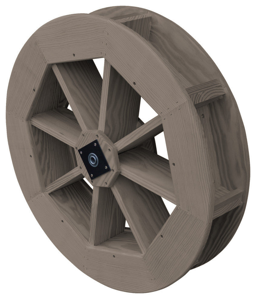Pressure Treated Pine Waterwheel, Gray Stain, 30"