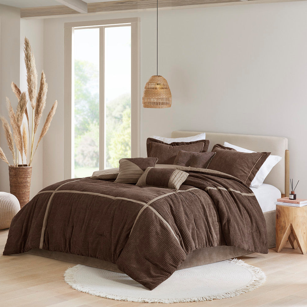 Madison Park Dallas 7 Piece Micro Corduroy Comforter Set