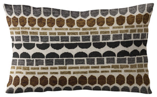 Plutus Green, Gray Harmony Border Luxury Throw Pillow, 20"x36"